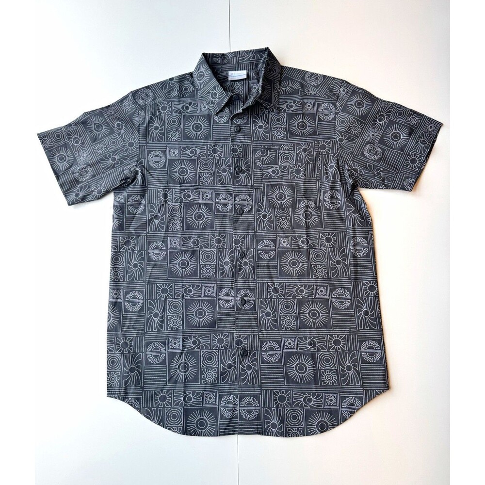 Columbia Rogers Peak Geometric Print Cotton Woven Button-Up Shirt Men’s S